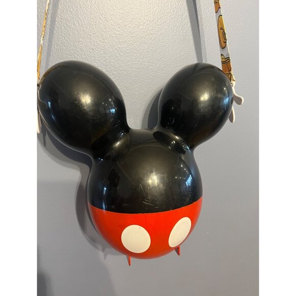 Official Disney Parks Mickey Mouse Balloon Ears Popcorn Bucket W Strap Disneyana - Picture 10 of 10